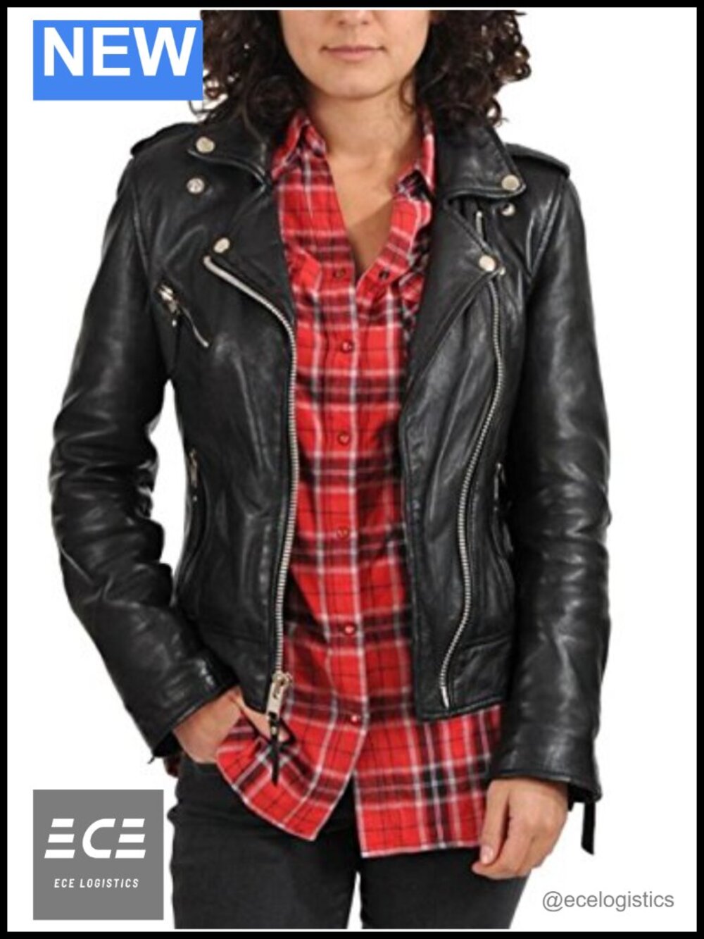 Biker Moto Lambskin Leather Jacket Racer Classic Aviator Moto